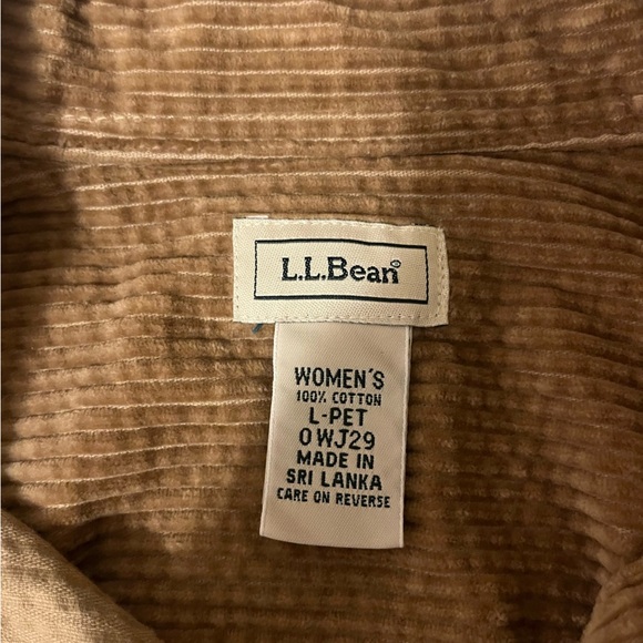 LL Bean Corduroy Chestnut Long Sleeve Shirt, size Large Petite - Picture 5 of 7